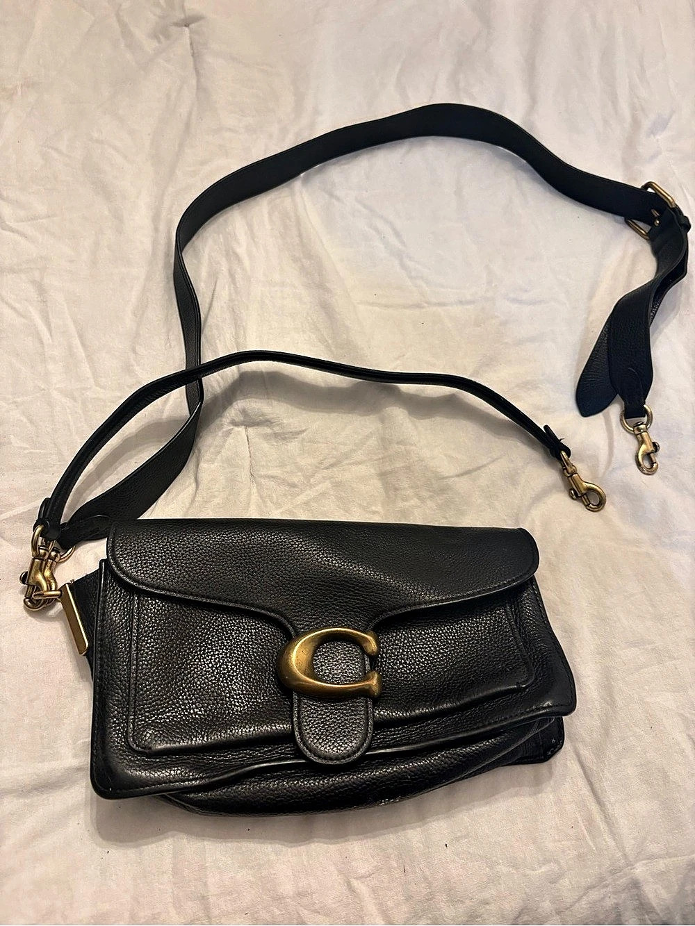 Coach Soft Tabby Shoulder Bag Black Crossbody